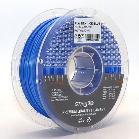 Пластик для 3d друку PLA Sting 3D Silk Rainbow Ice Blue/ Льодовито синій filament 1.75mm 1kg 9015 фото