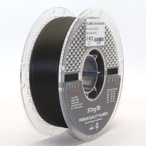 Пластик для 3d друку PLA Sting 3D Luminous Green Glitter / Зелений блиск, що світиться 9047 фото