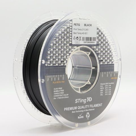 PETG пластик Sting 3D Black (Чорний) 1 кг 846-93b34 фото