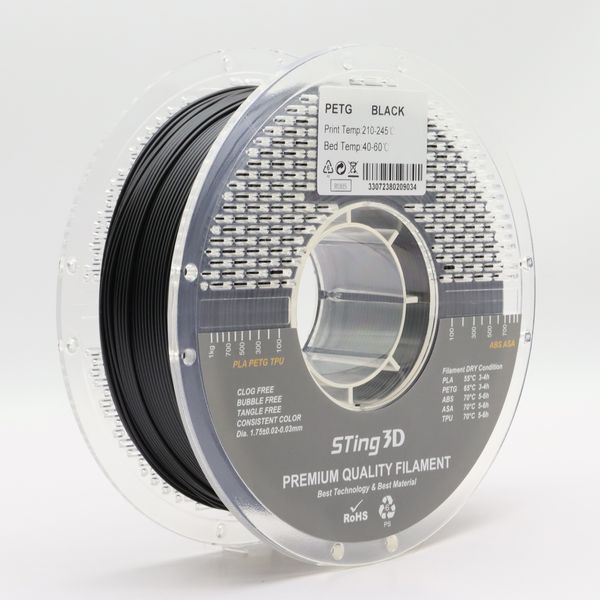 PETG пластик Sting 3D Black (Чорний) 1 кг 846-93b34 фото