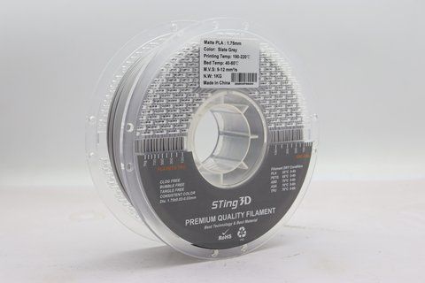 Пластик для 3d друку PLA Sting 3D Matte Slate Grey/Сланцево-сірий filament 1.75mm 1kg 9080 фото