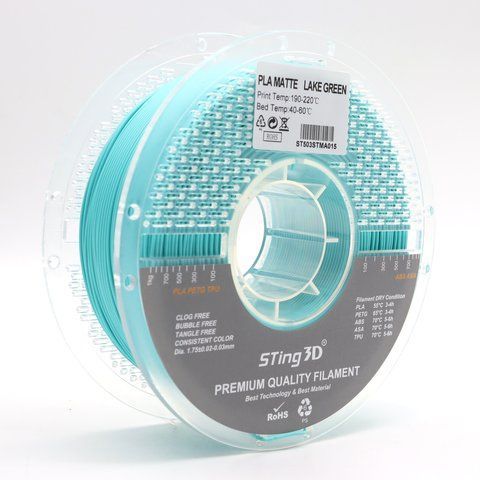 Пластик для 3d друку PLA Sting 3D Matte Lake Green/Зелене озеро filament 1.75mm 1kg 9080 фото